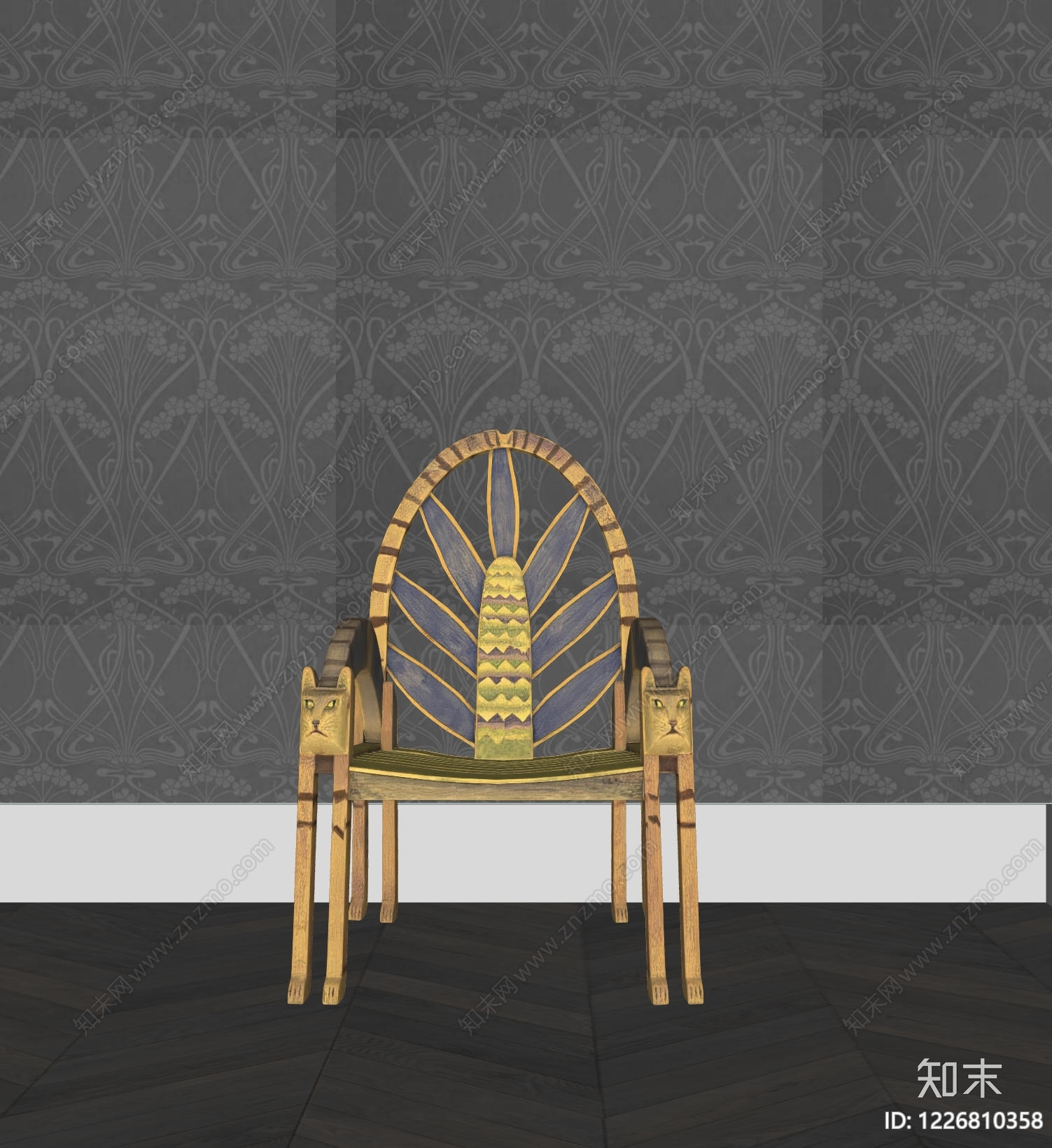 复古休闲椅SU模型下载【ID:1226810358】