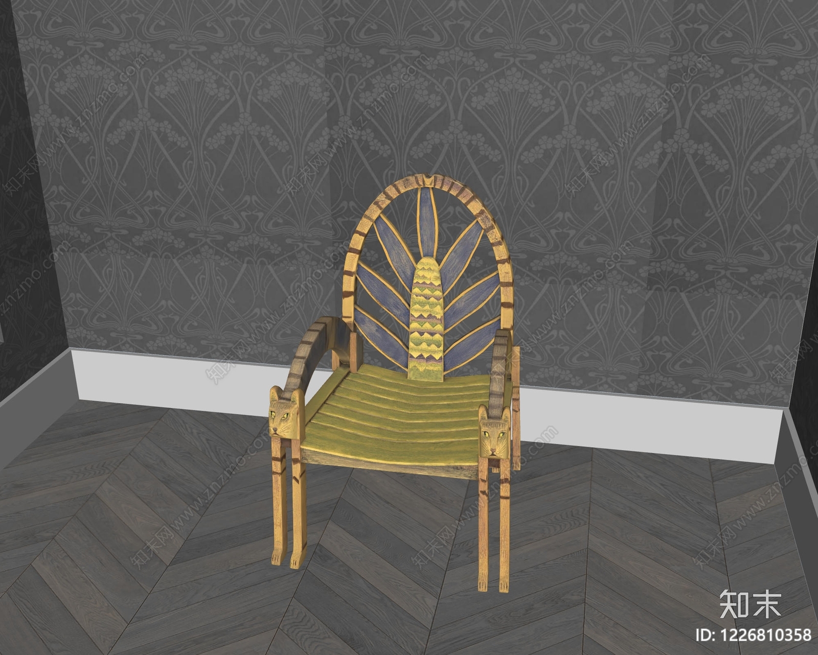 复古休闲椅SU模型下载【ID:1226810358】