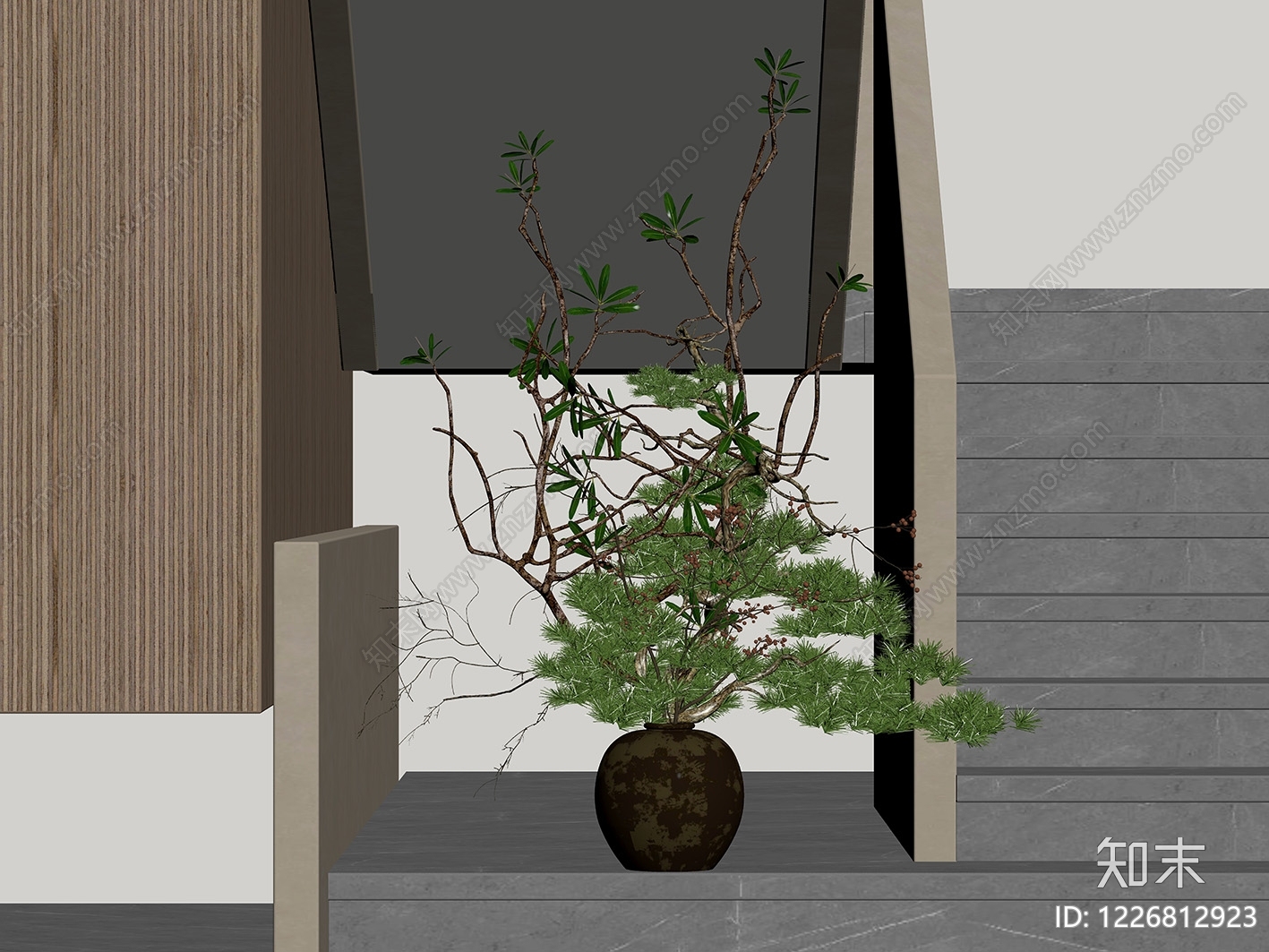 新中式花艺SU模型下载【ID:1226812923】