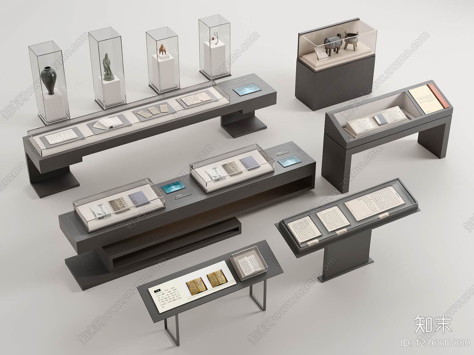 现代简约展柜SU模型草图