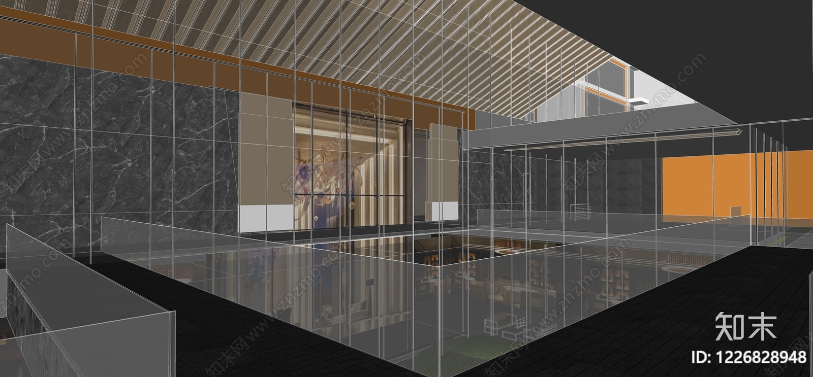 新中式售楼处建筑SU模型下载【ID:1226828948】