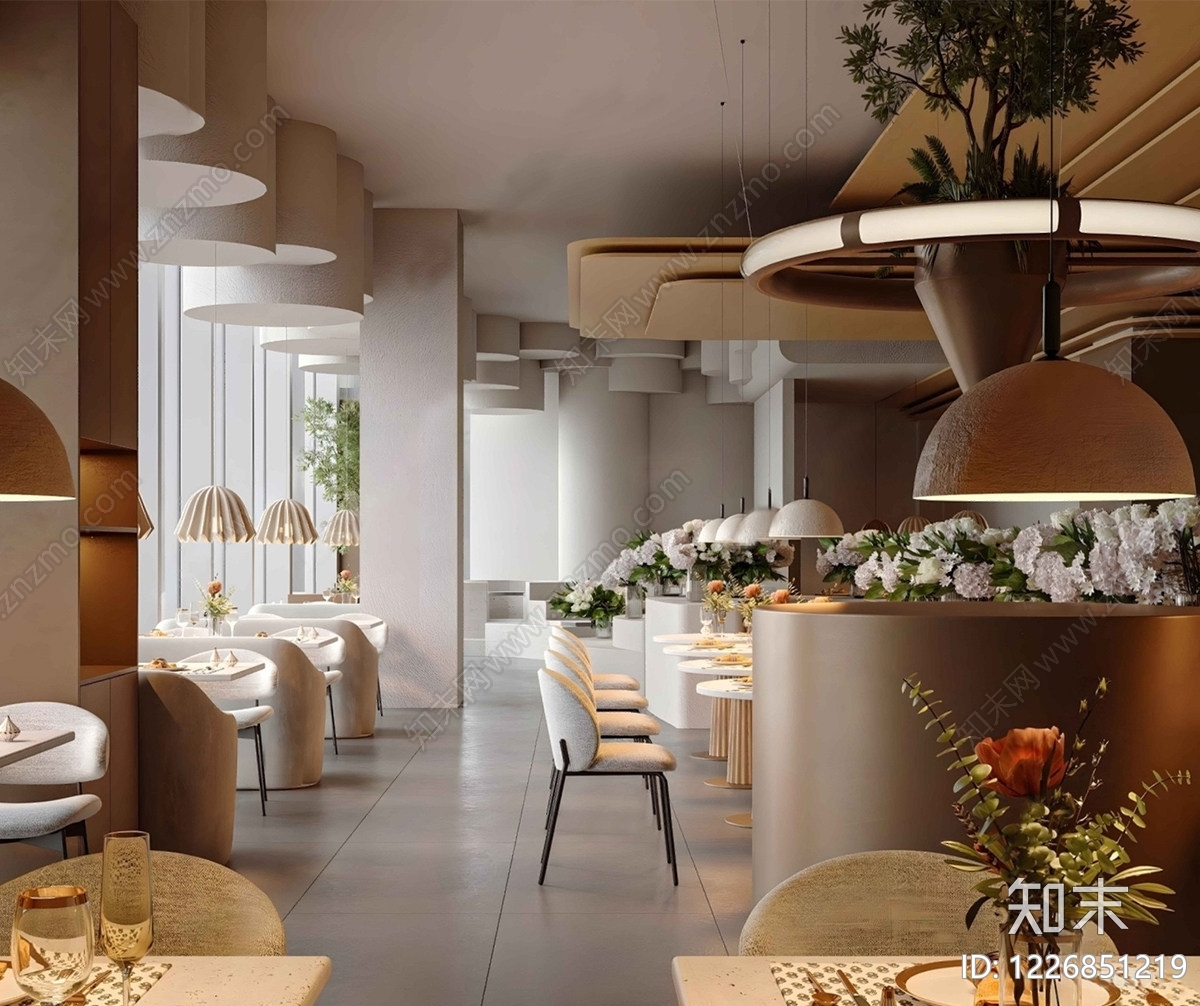 现代西餐厅SU模型下载【ID:1226851219】