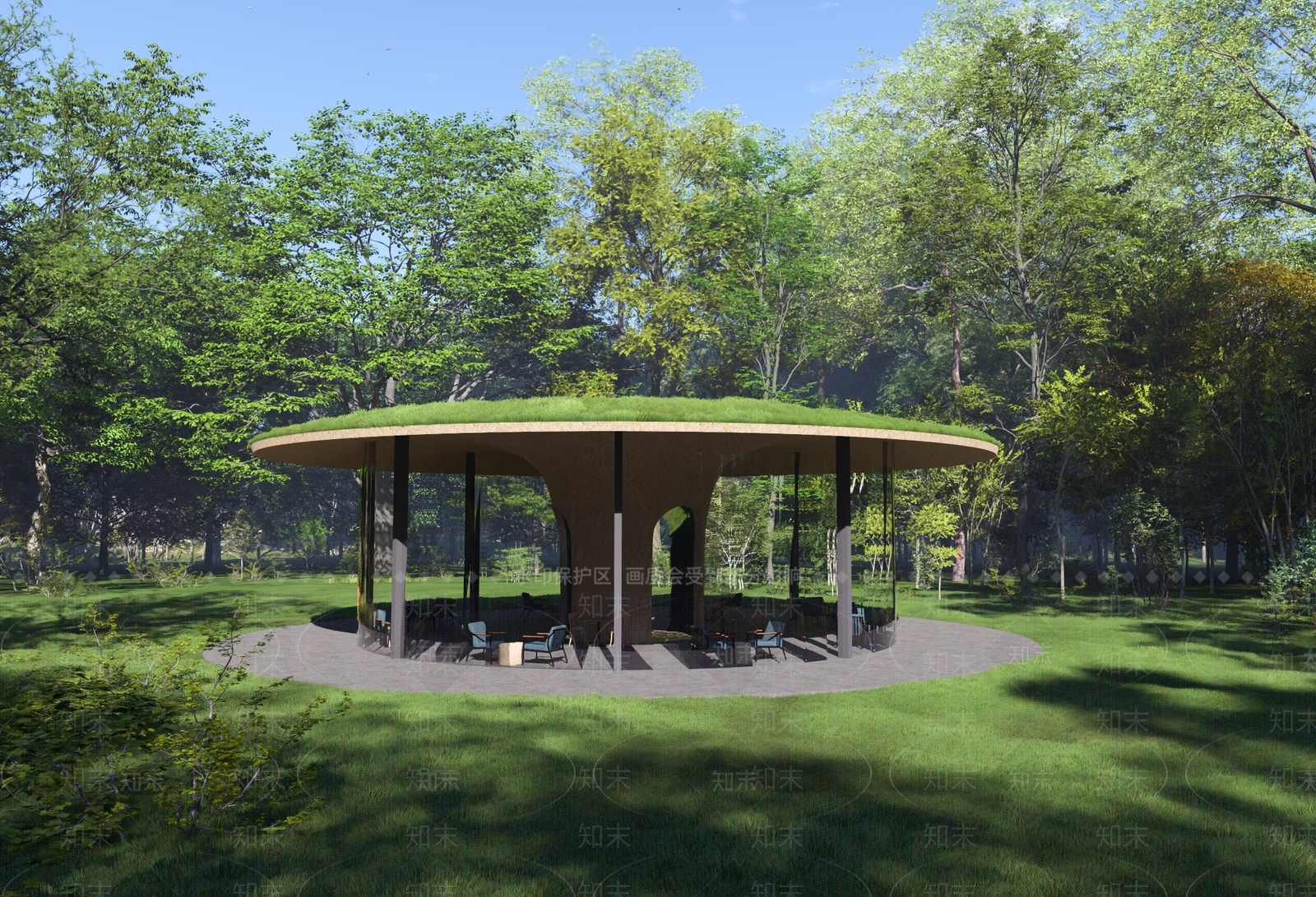 现代餐饮建筑3D模型下载【ID:1226853639】