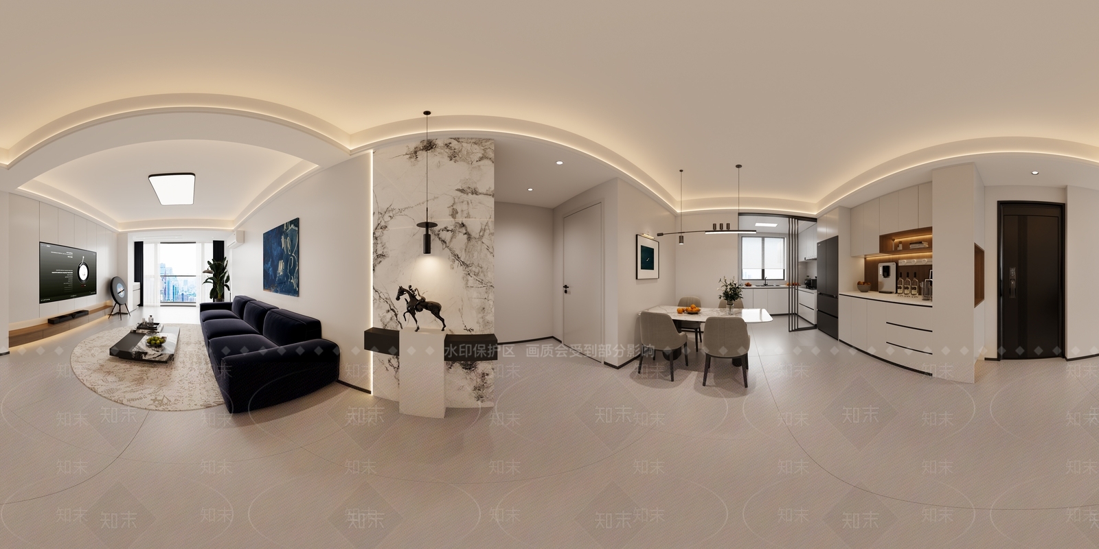 现代简约家居客厅3D模型下载【ID:1226898569】