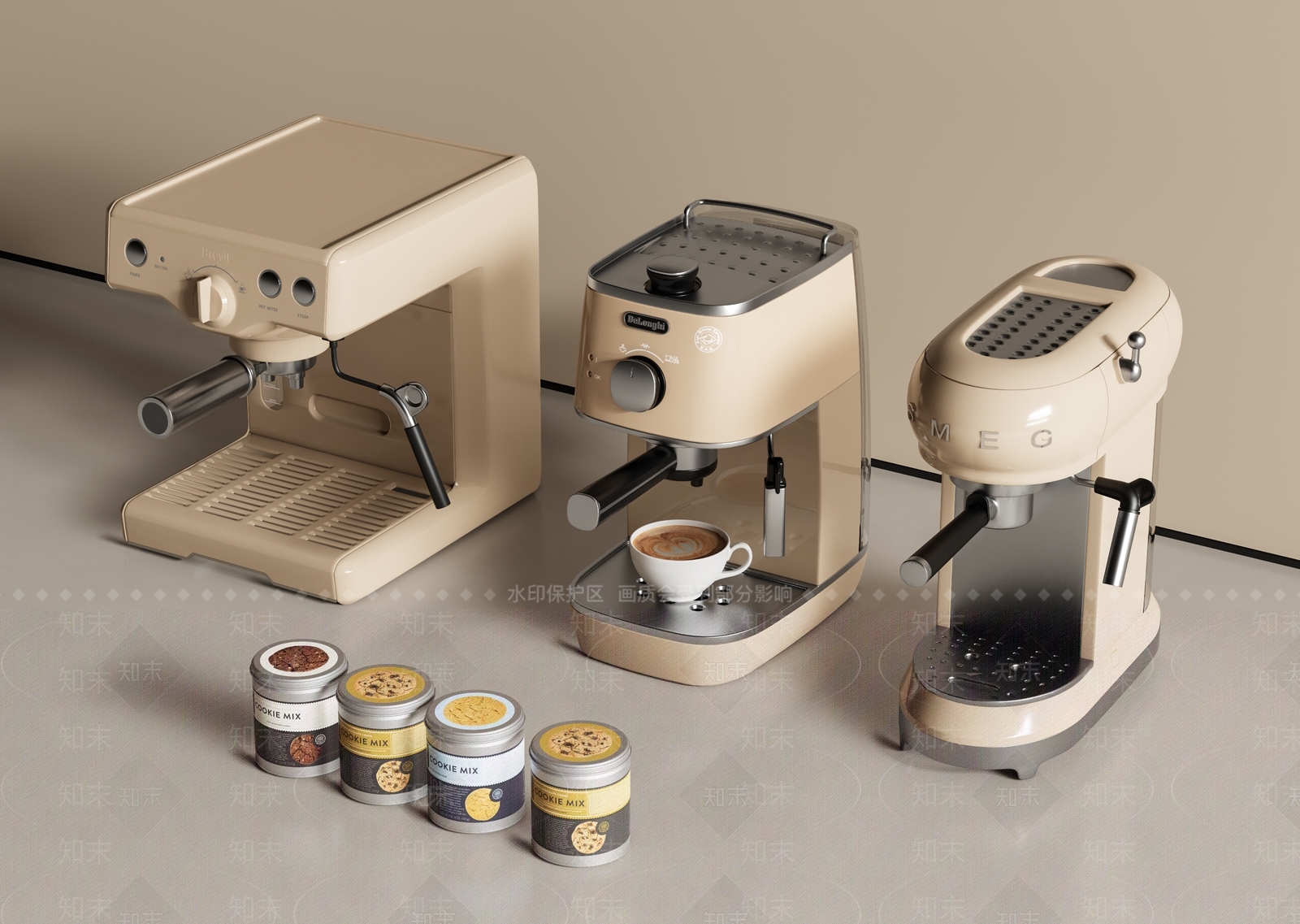 奶油风厨房用品3D模型下载【ID:1226931523】