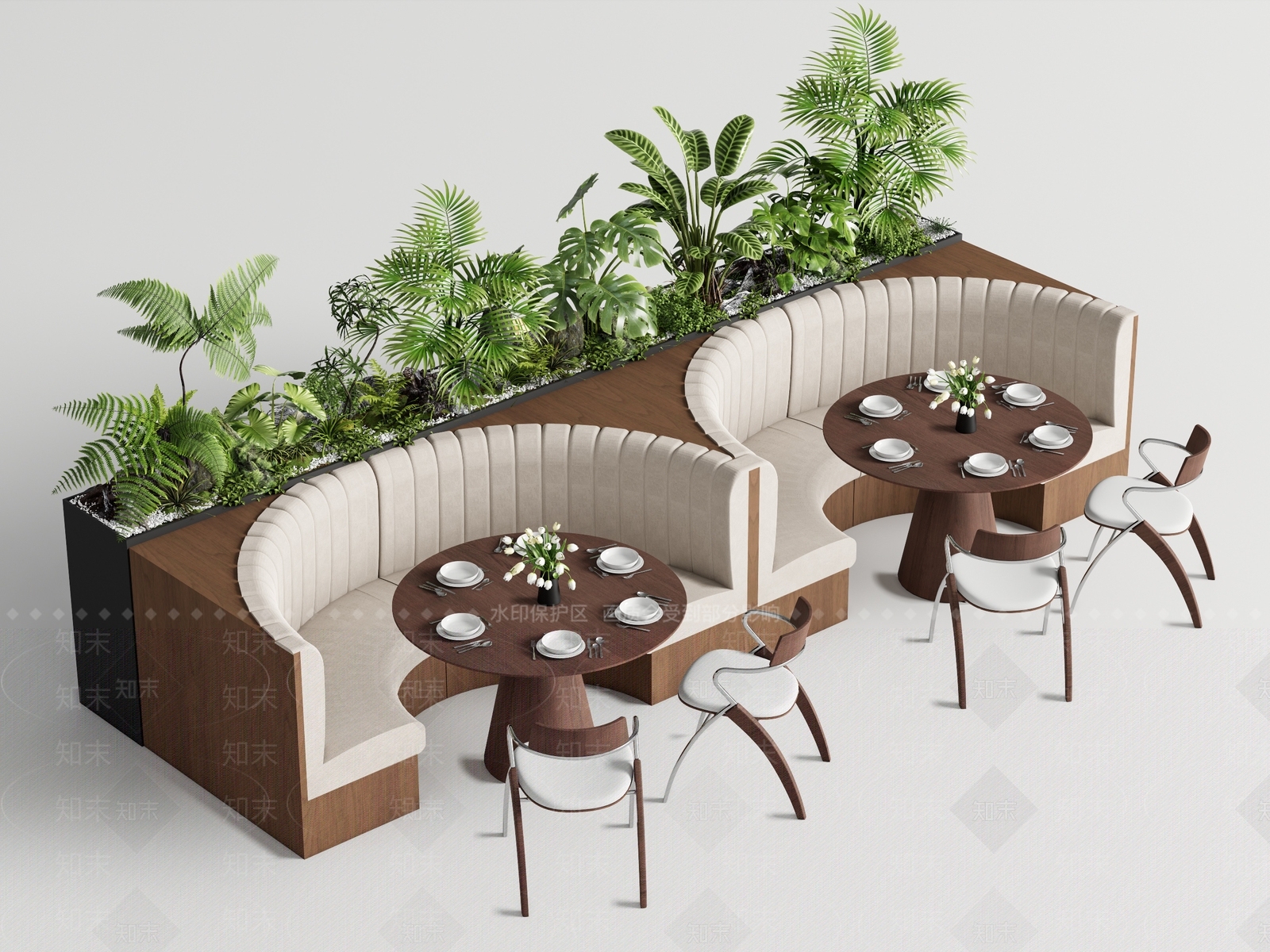 现代简约卡座沙发3D模型下载【ID:1226955116】