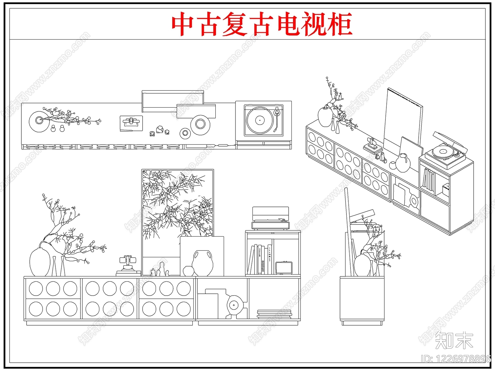 柜子cad施工图下载【ID:1226978896】