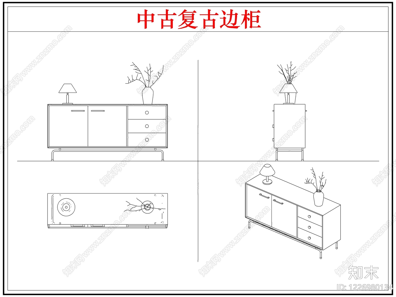 柜子cad施工图下载【ID:1226980134】