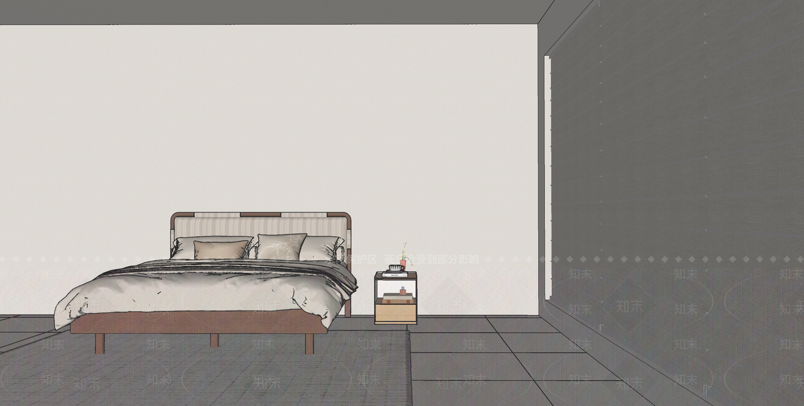 奶油风床头柜3D模型下载【ID:1226982471】