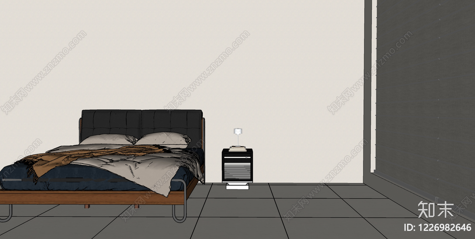 包豪斯床头柜SU模型下载【ID:1226982646】
