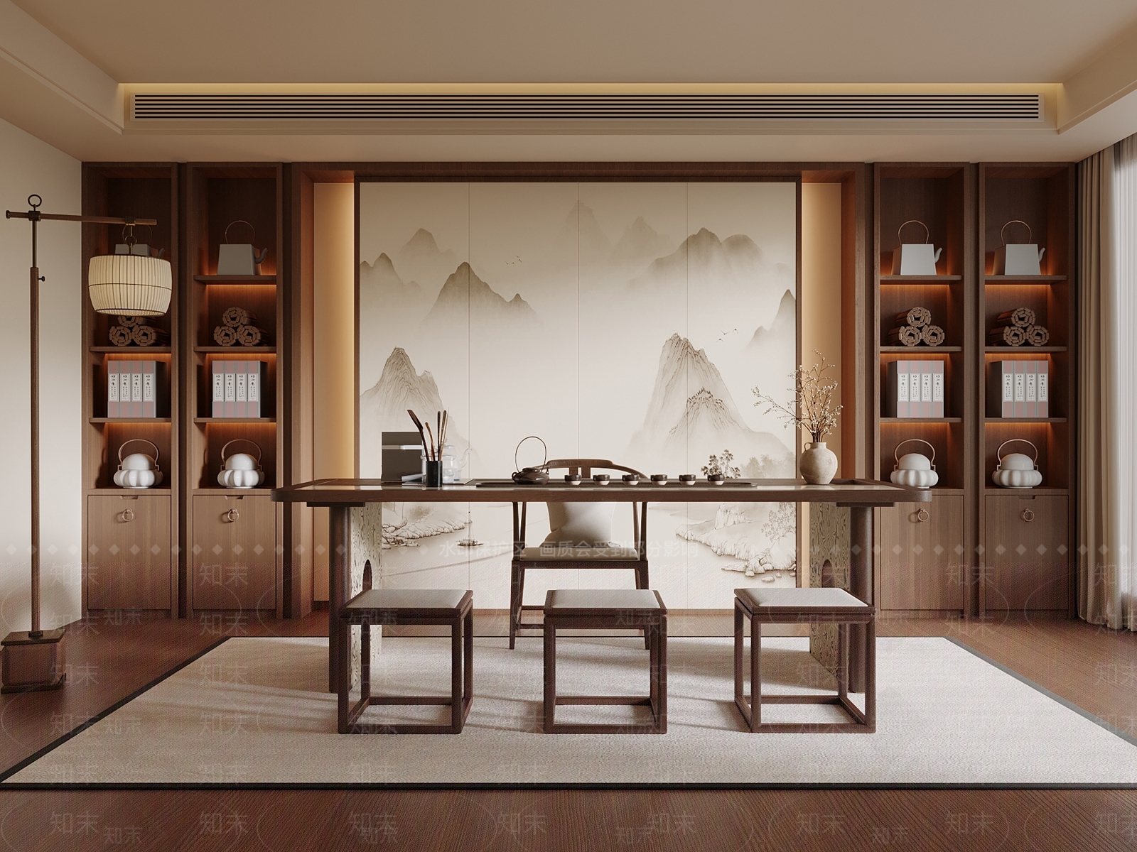 新中式茶室3D模型下载【ID:1226983345】