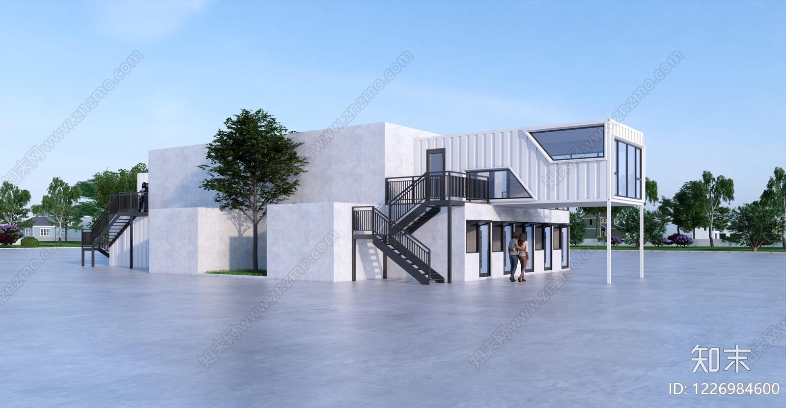 现代主义小公建SU模型下载【ID:1226984600】