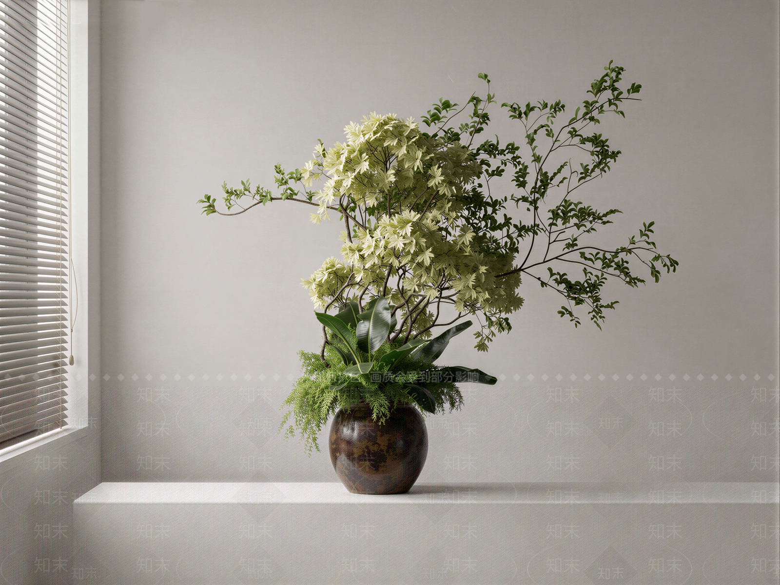 侘寂花艺3D模型下载【ID:1226987395】