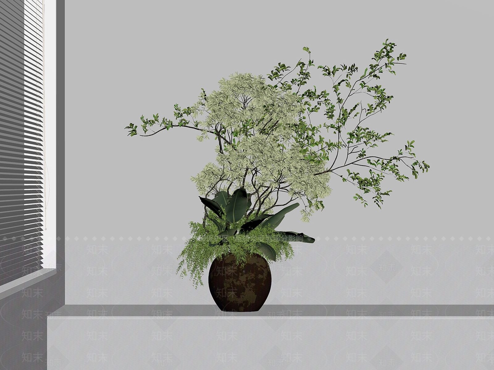 侘寂花艺3D模型下载【ID:1226987395】
