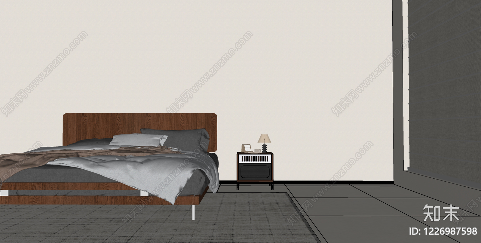 床头柜SU模型下载【ID:1226987598】