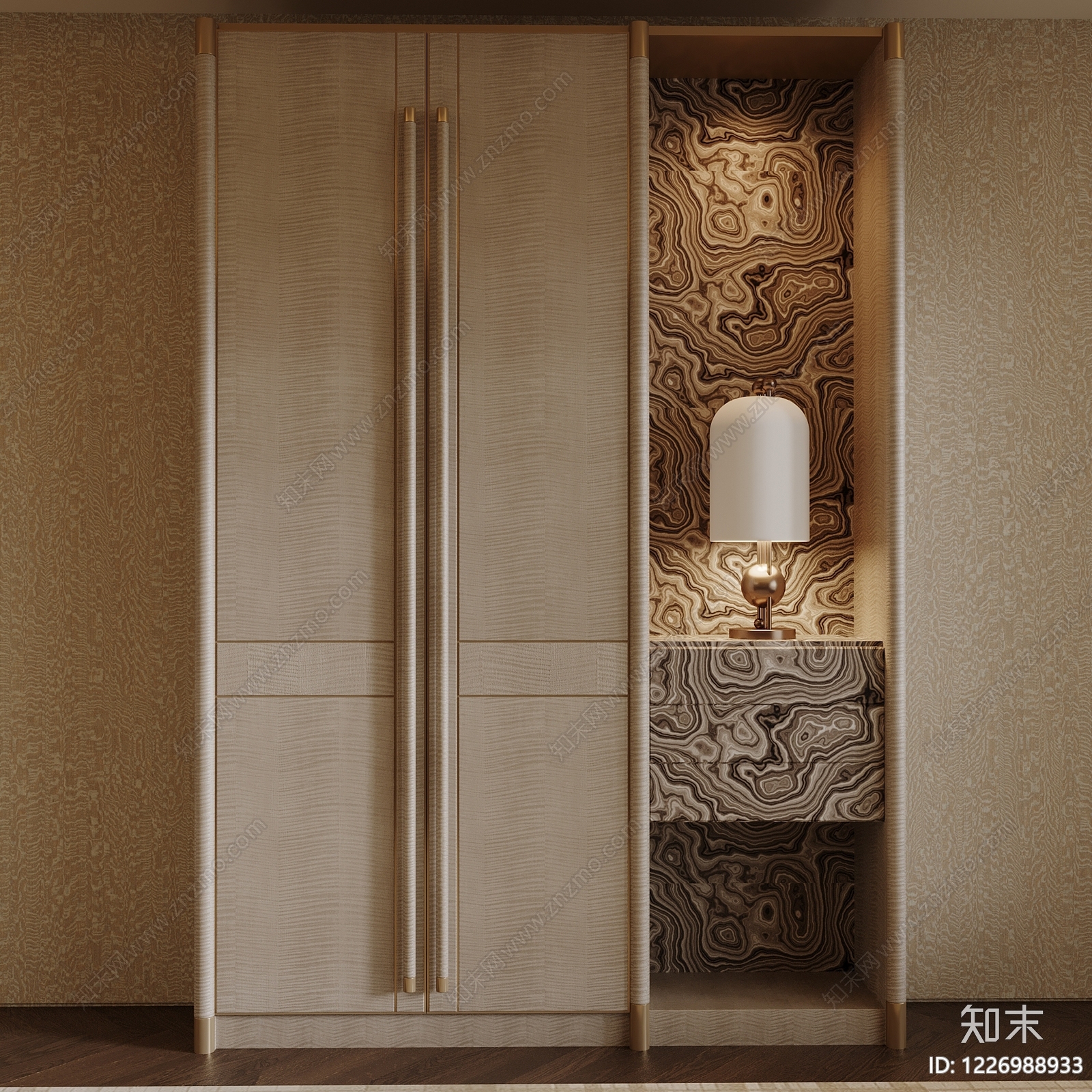 轻奢玄关柜SU模型草图