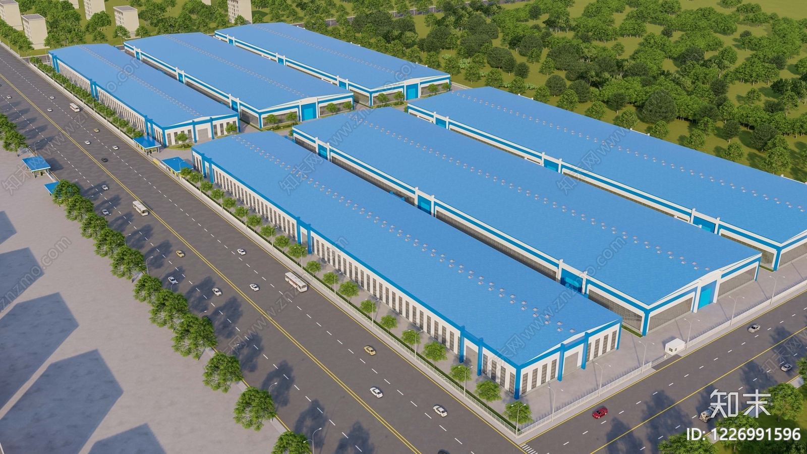 现代主义标准厂房SU模型草图