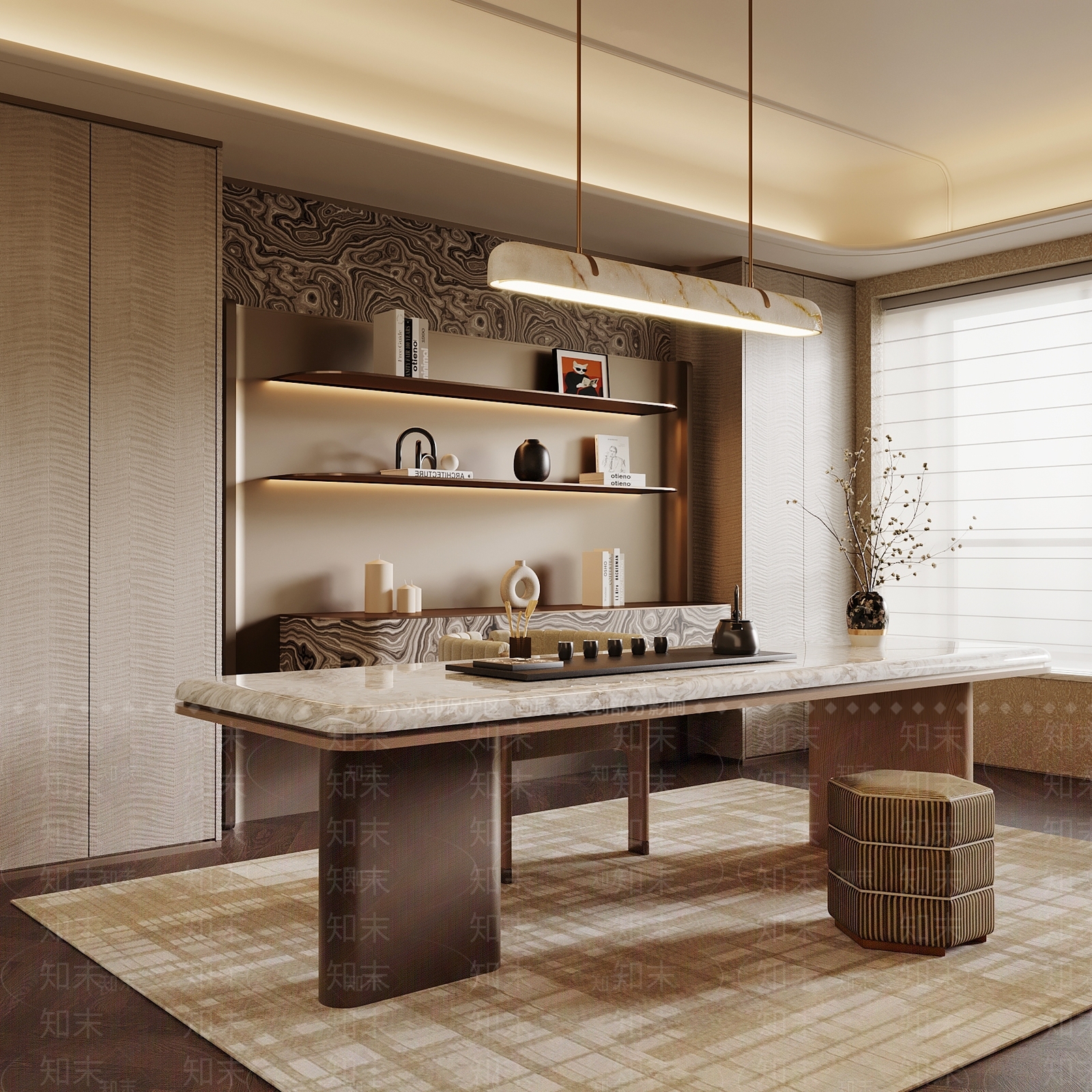 轻奢书房3D模型下载【ID:1226991196】