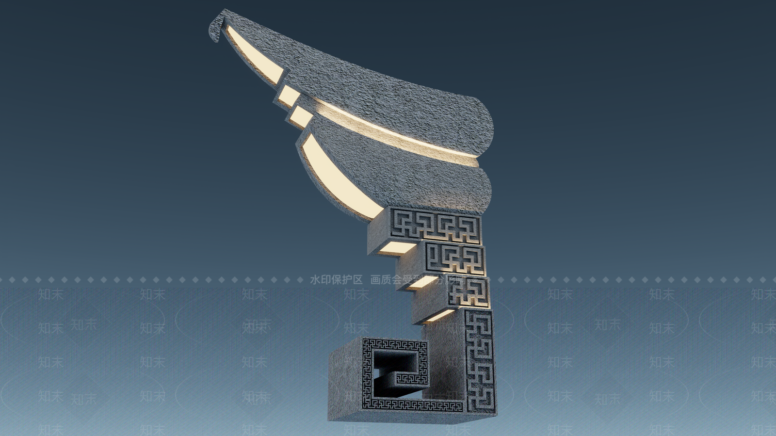 新中式其他户外灯3D模型下载【ID:1227001920】
