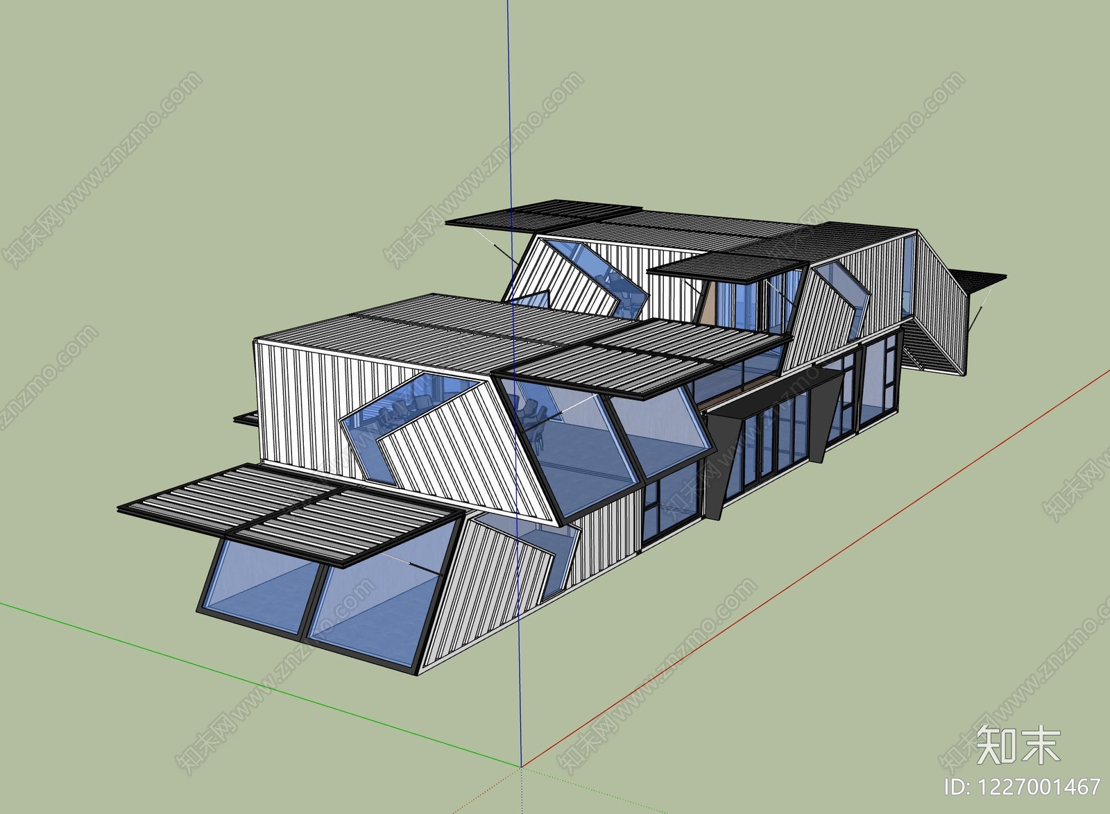 解构主义小公建SU模型下载【ID:1227001467】