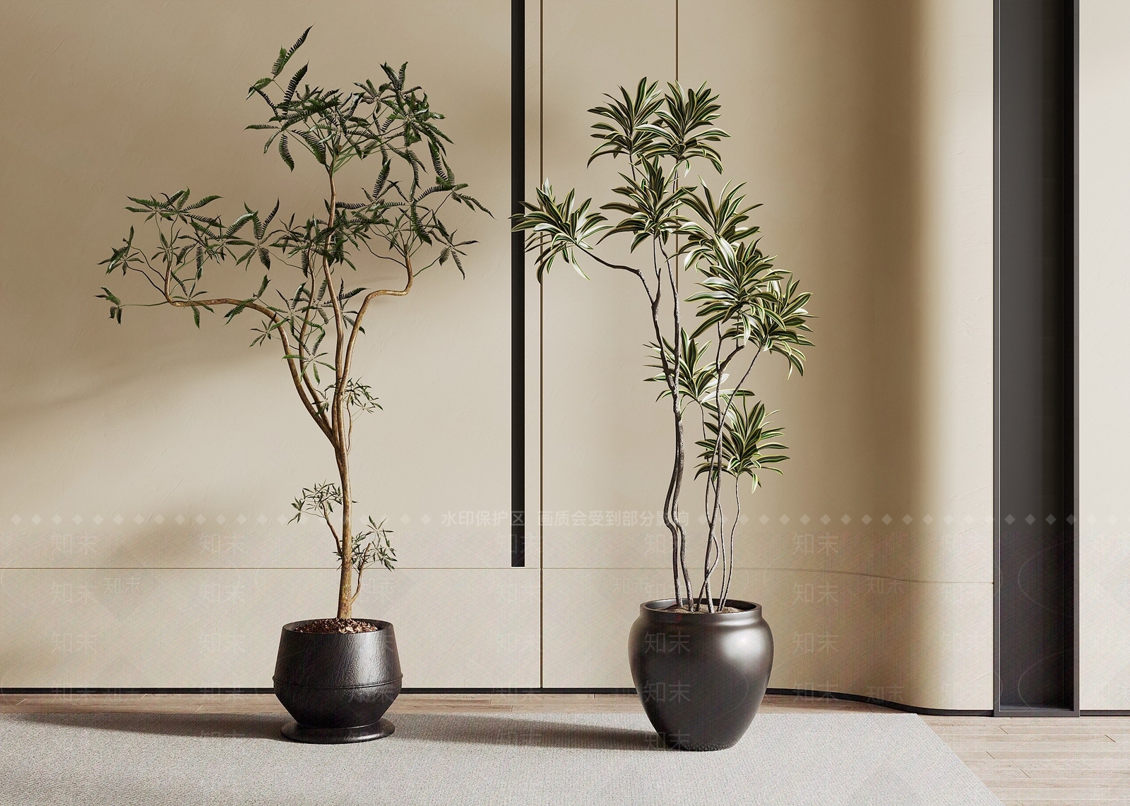 现代简约盆栽3D模型下载【ID:1227009108】