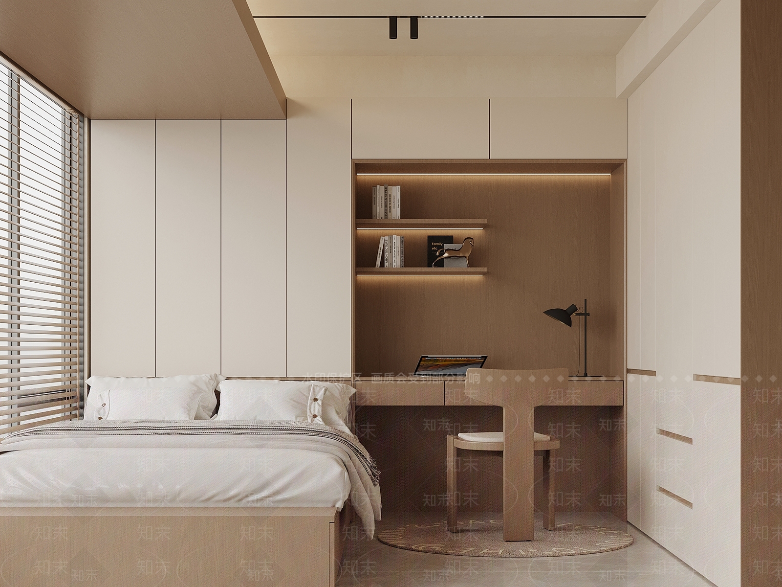 原木风榻榻米卧室3D模型下载【ID:1227029819】