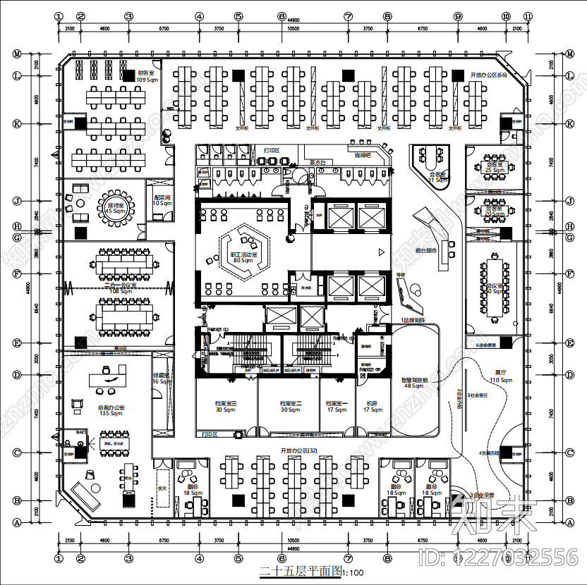 整体办公空间cad施工图下载【ID:1227032556】