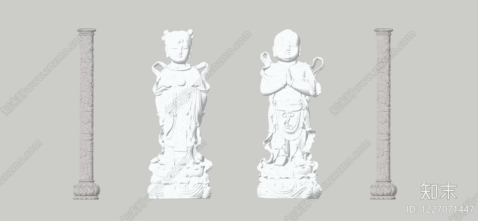 中式雕塑摆件SU模型下载【ID:1227071447】