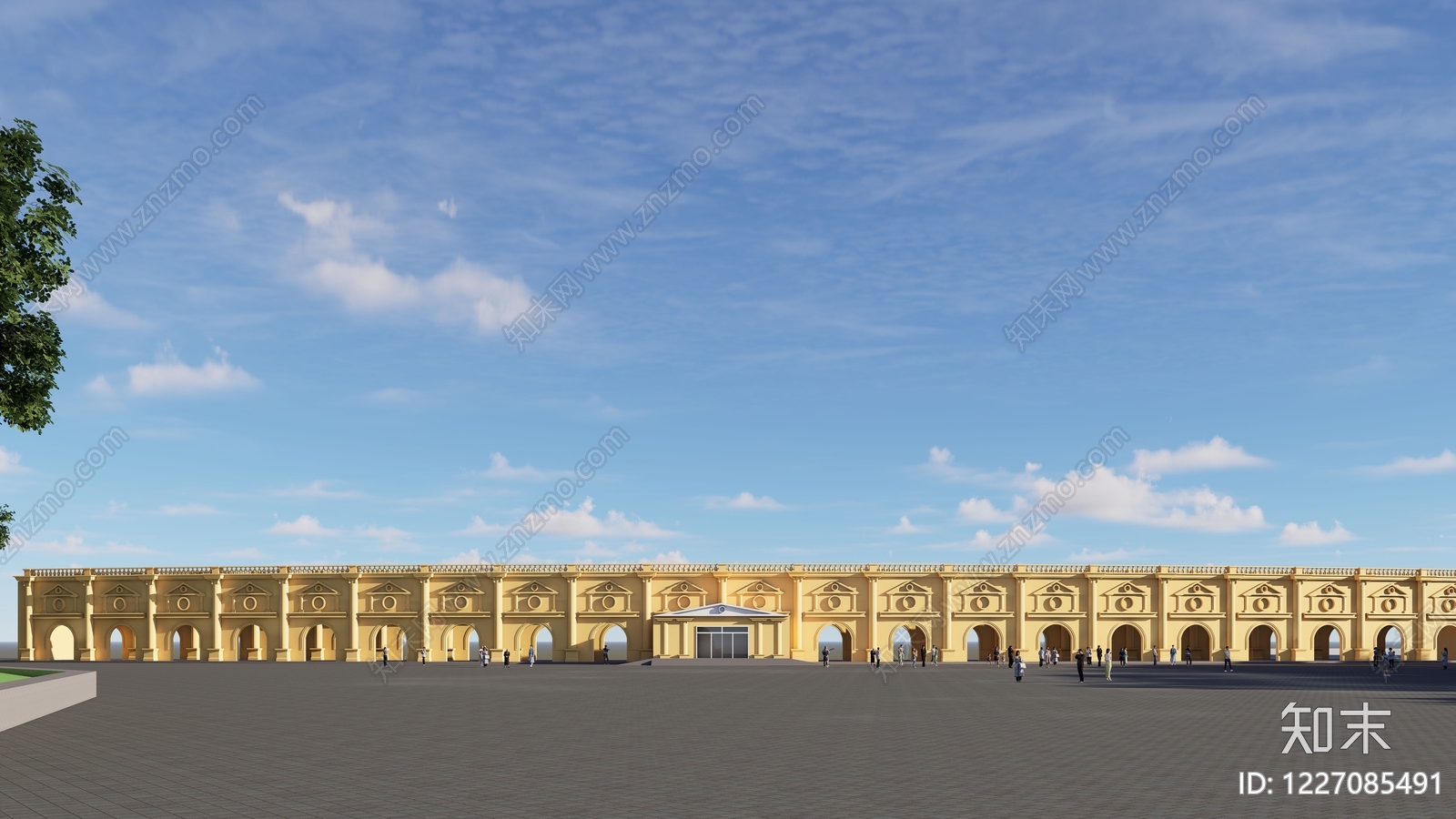 欧式古建风格建筑SU模型下载【ID:1227085491】