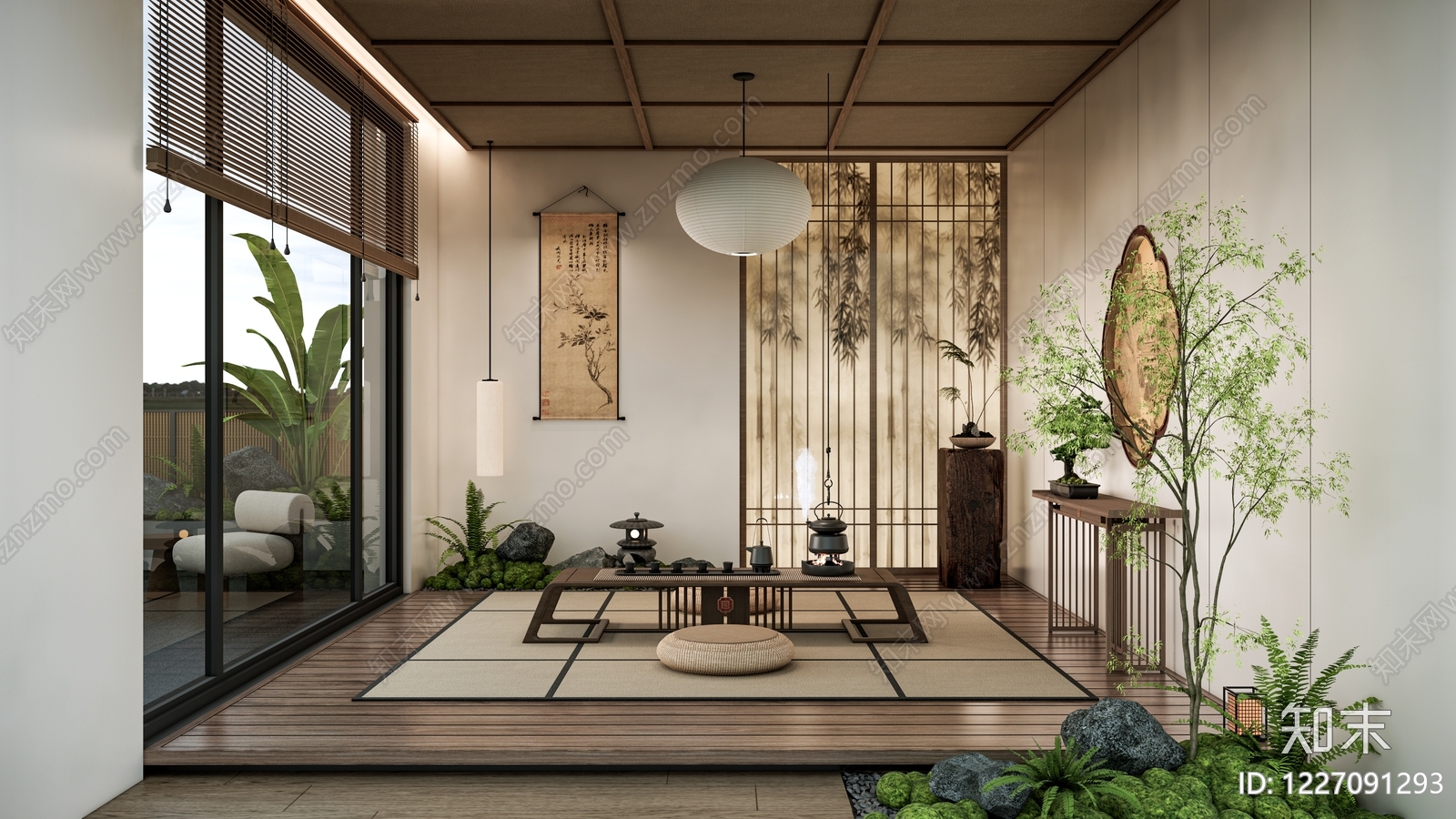 日式室内景观SU模型草图