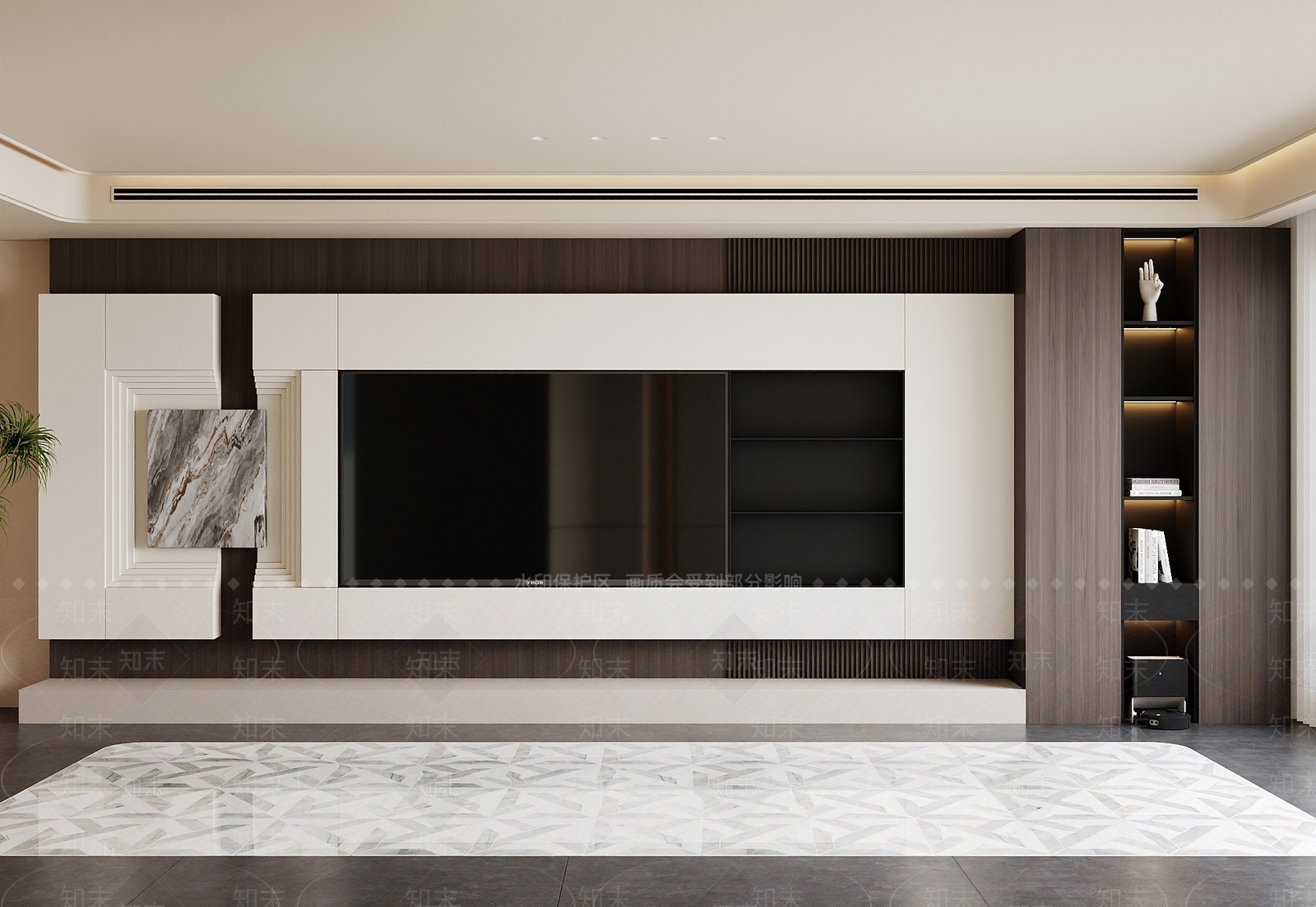 现代电视背景墙3D模型下载【ID:1227103201】