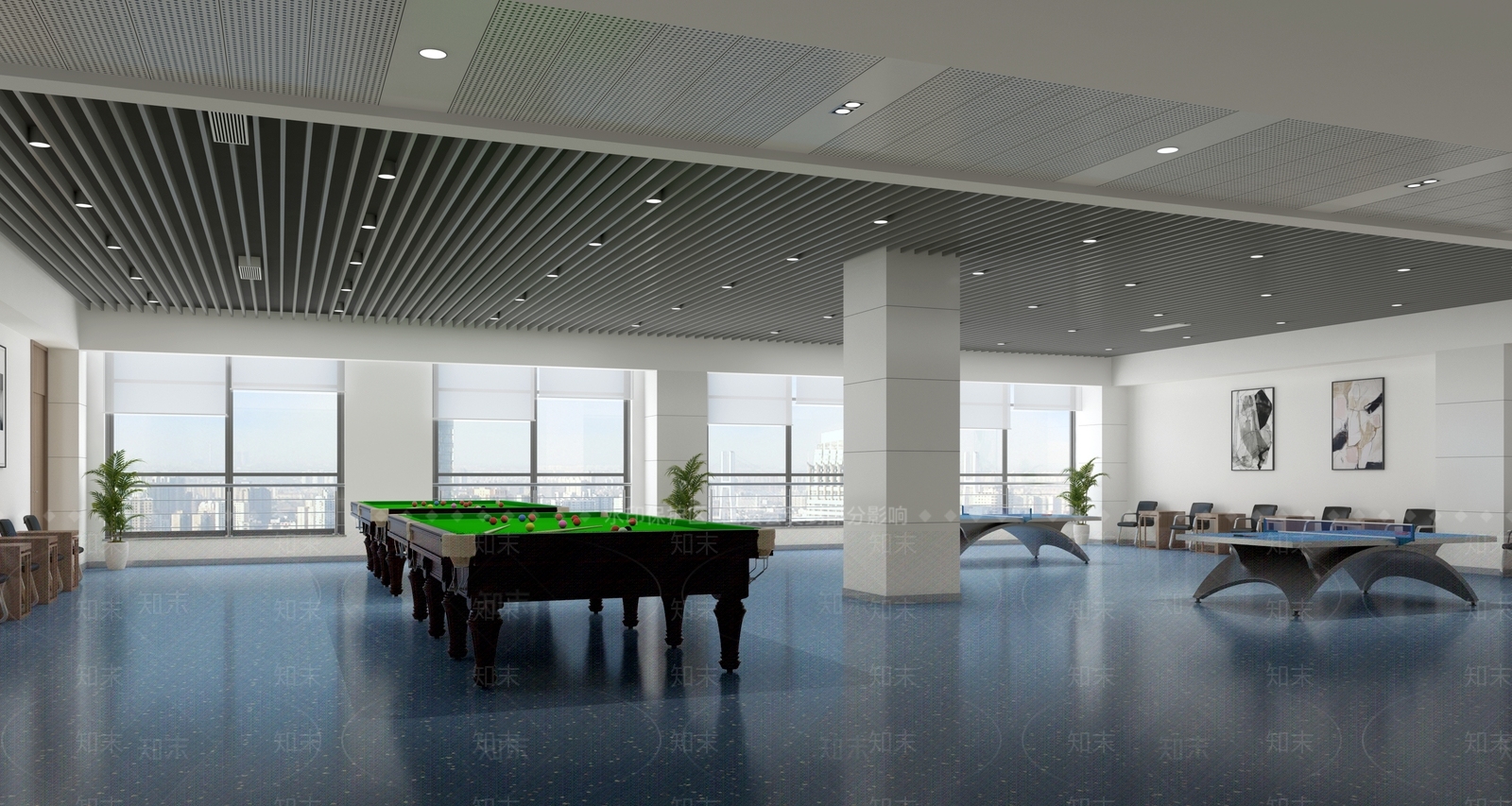 现代简约活动室3D模型下载【ID:1227120059】
