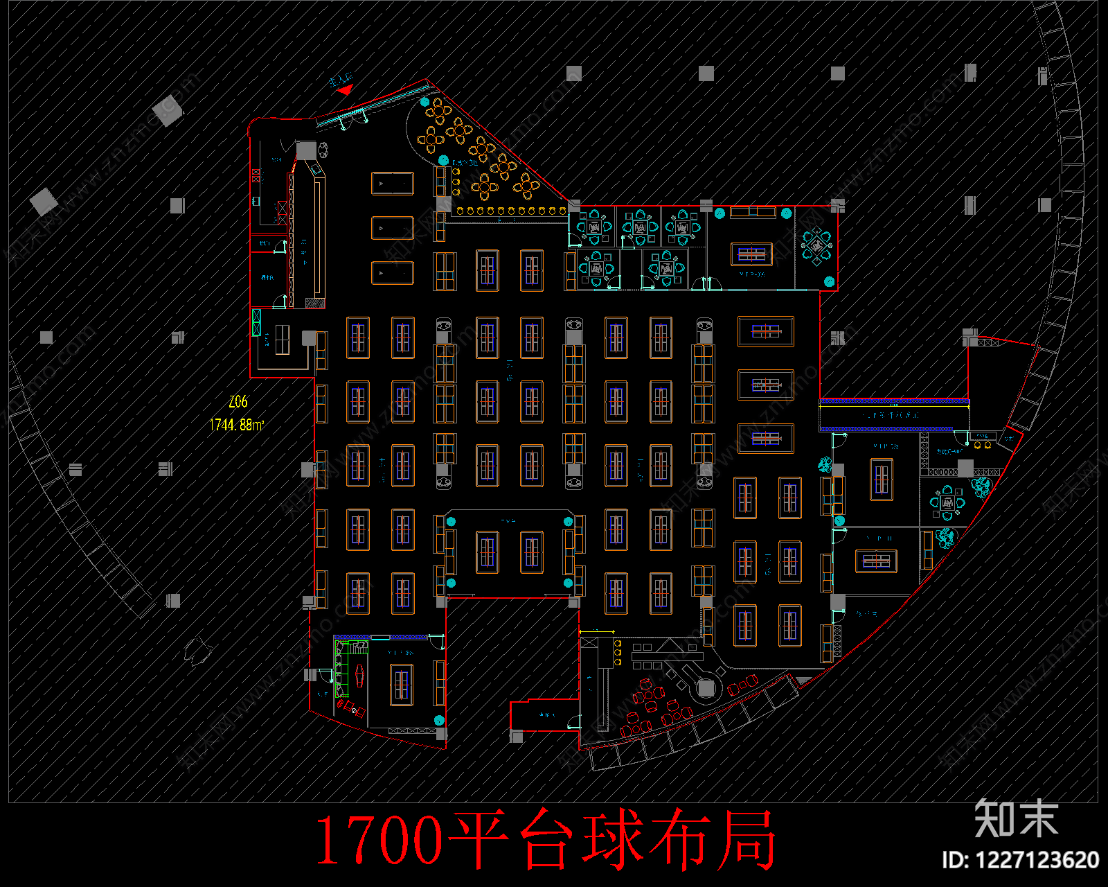 现代台球厅CAD图纸