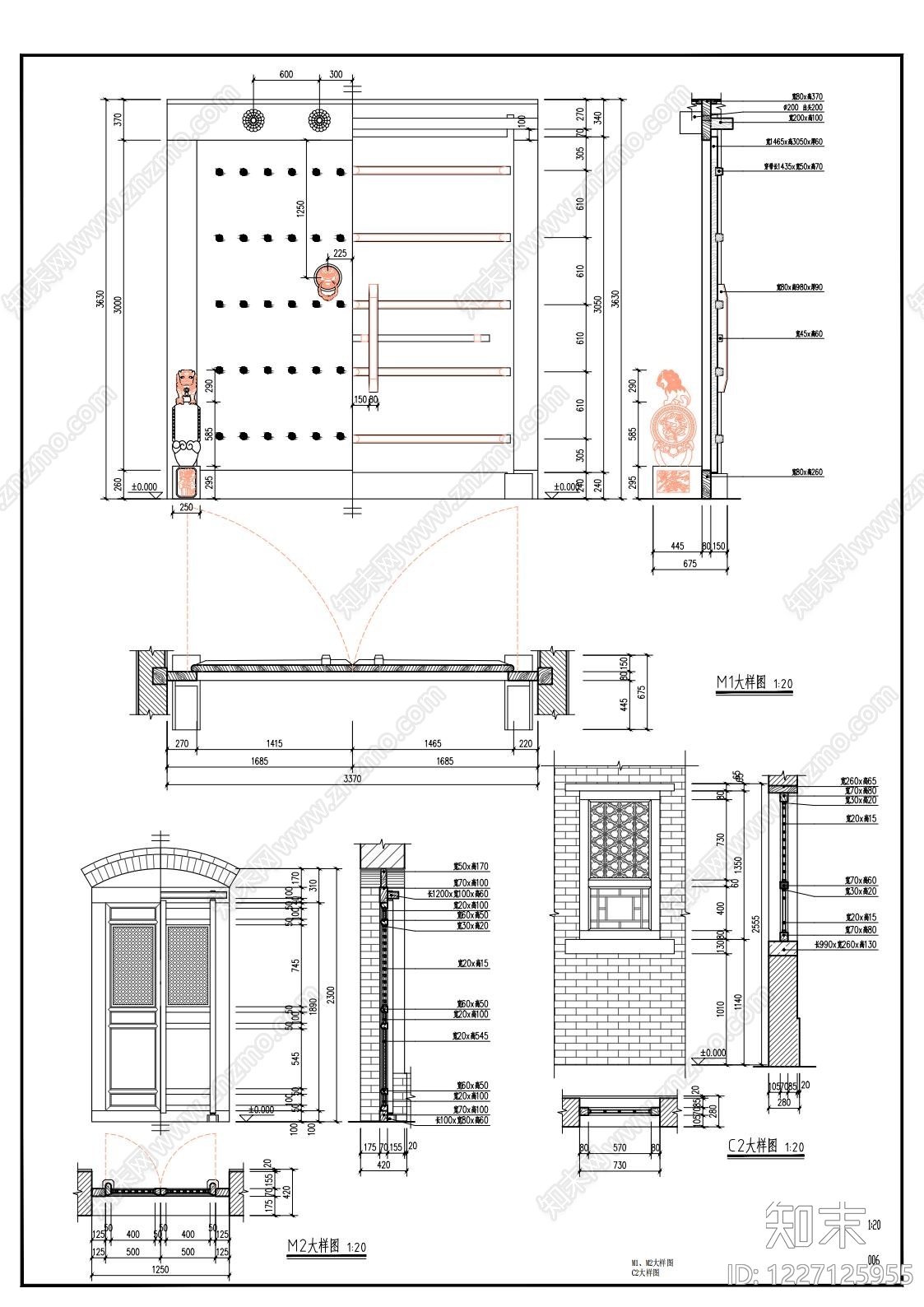 其他古建筑cad施工图下载【ID:1227125955】