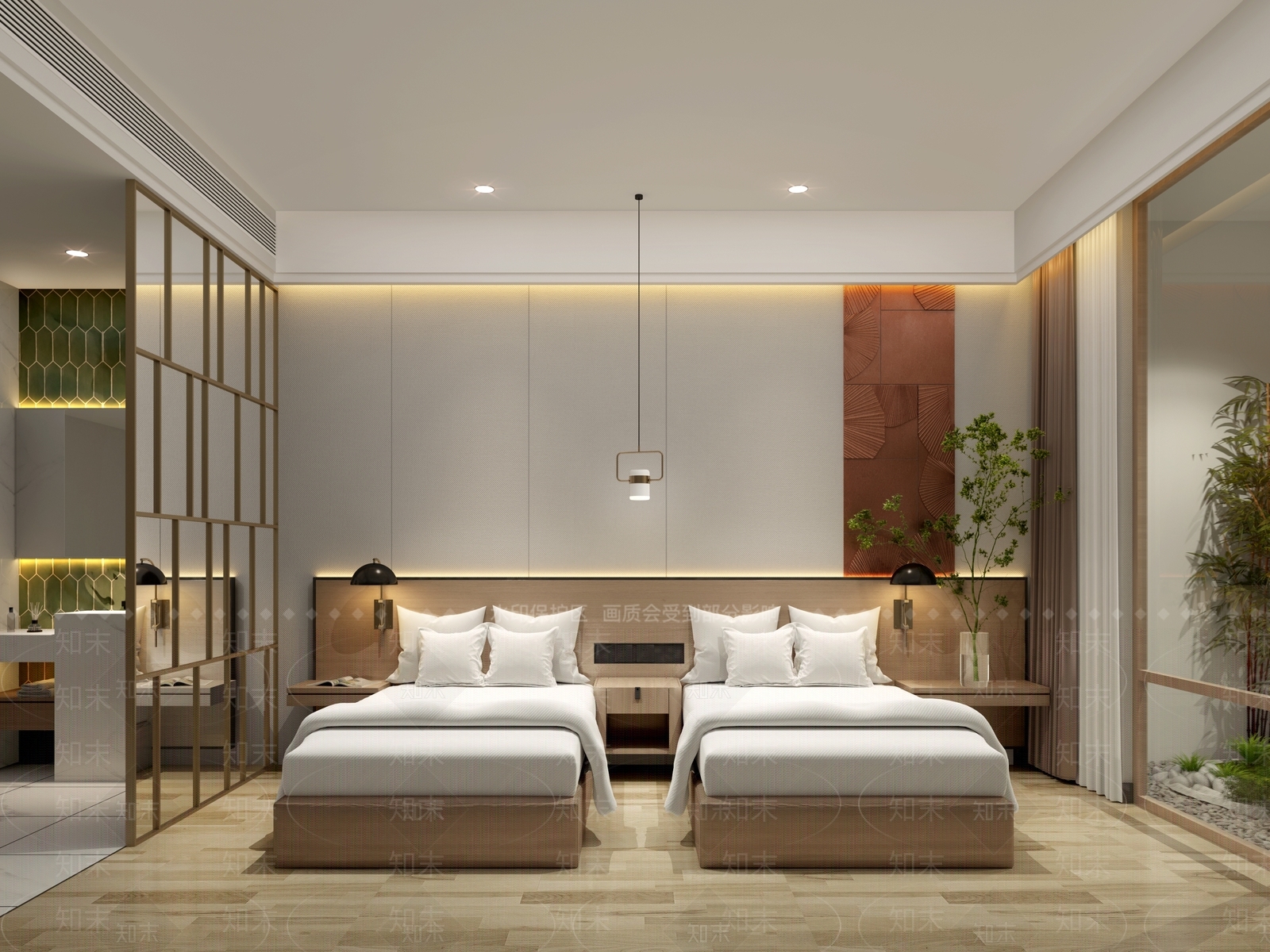 现代简约酒店客房3D模型下载【ID:1227139016】