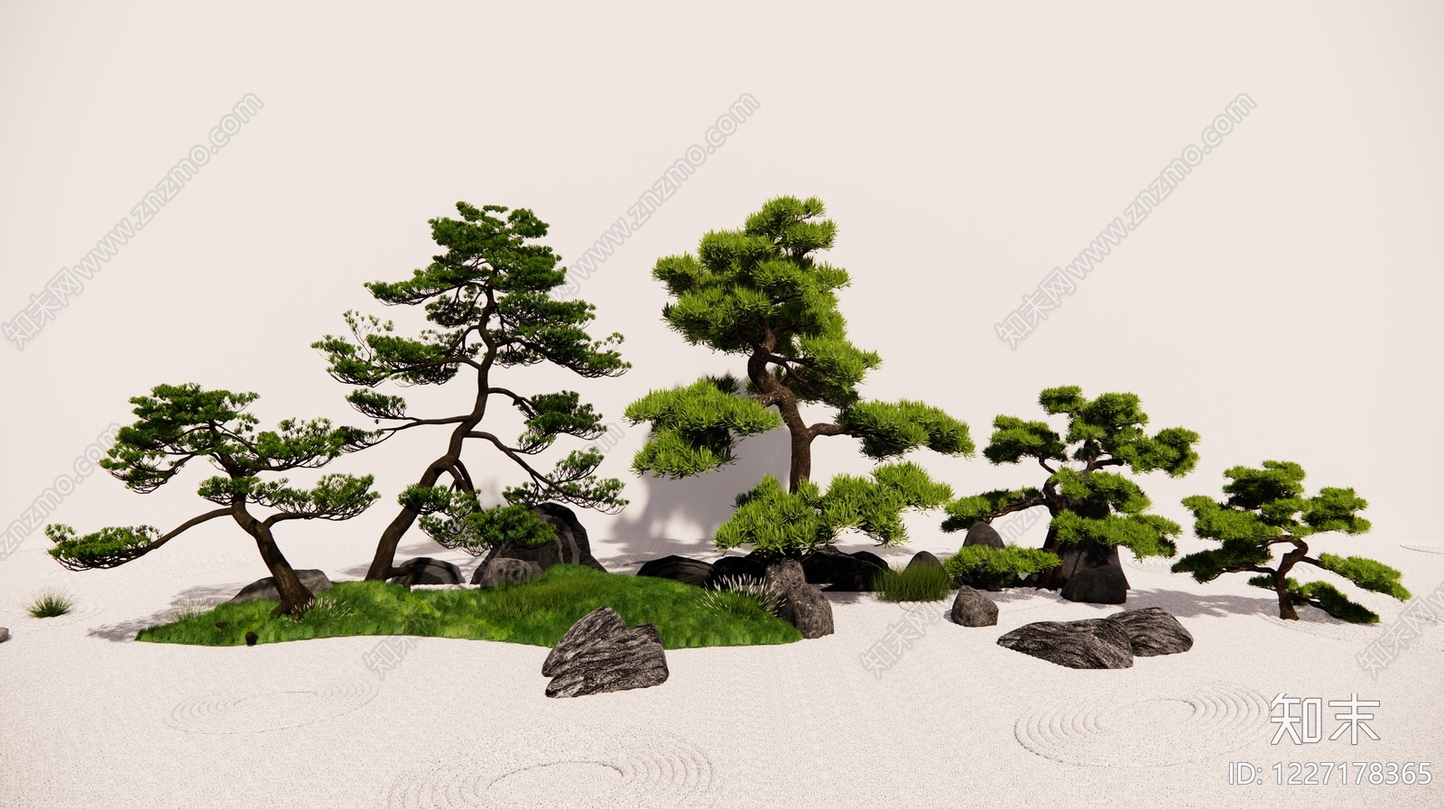 日式灌木SU模型草图