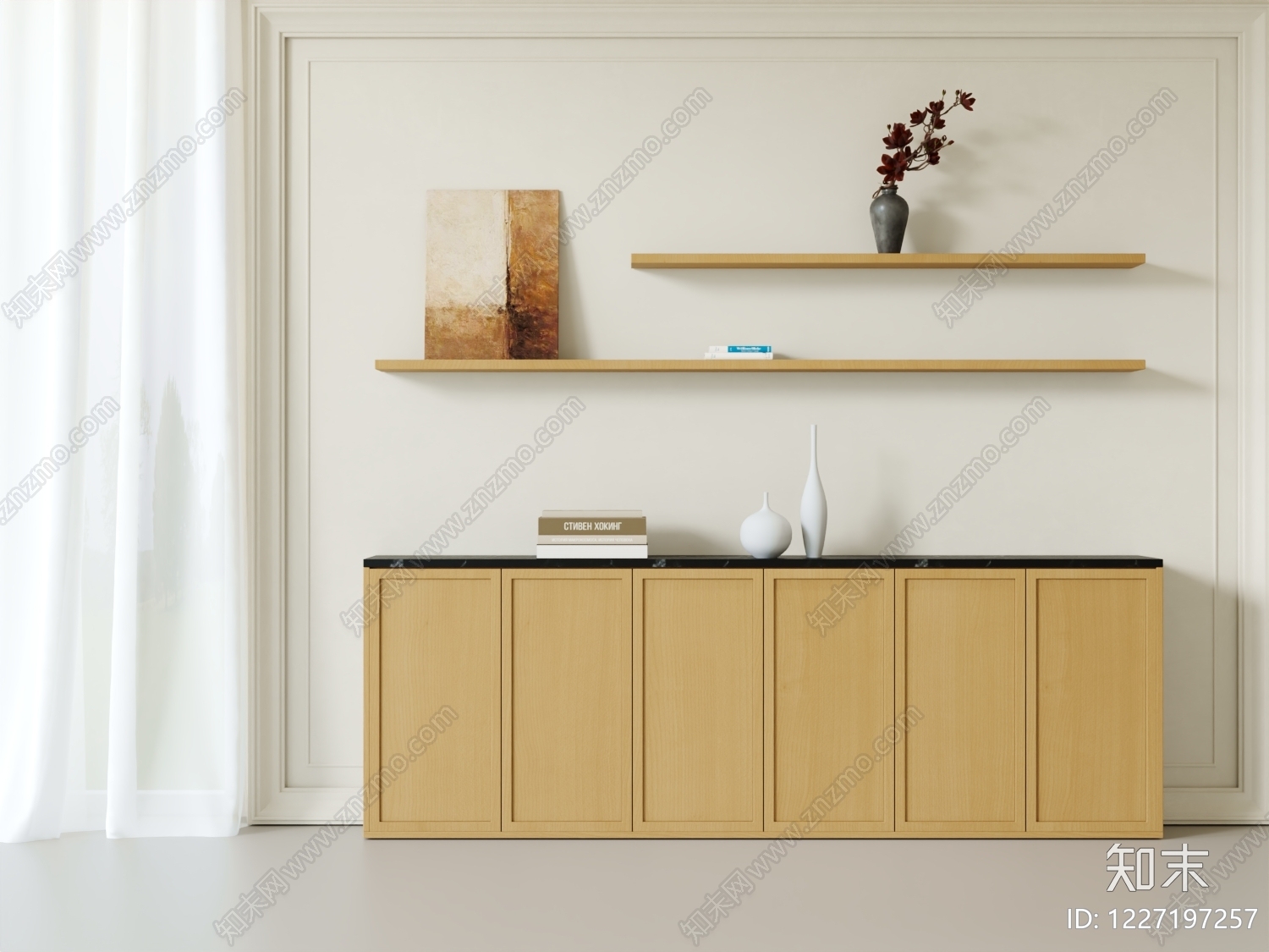 原木风橱柜SU模型下载【ID:1227197257】