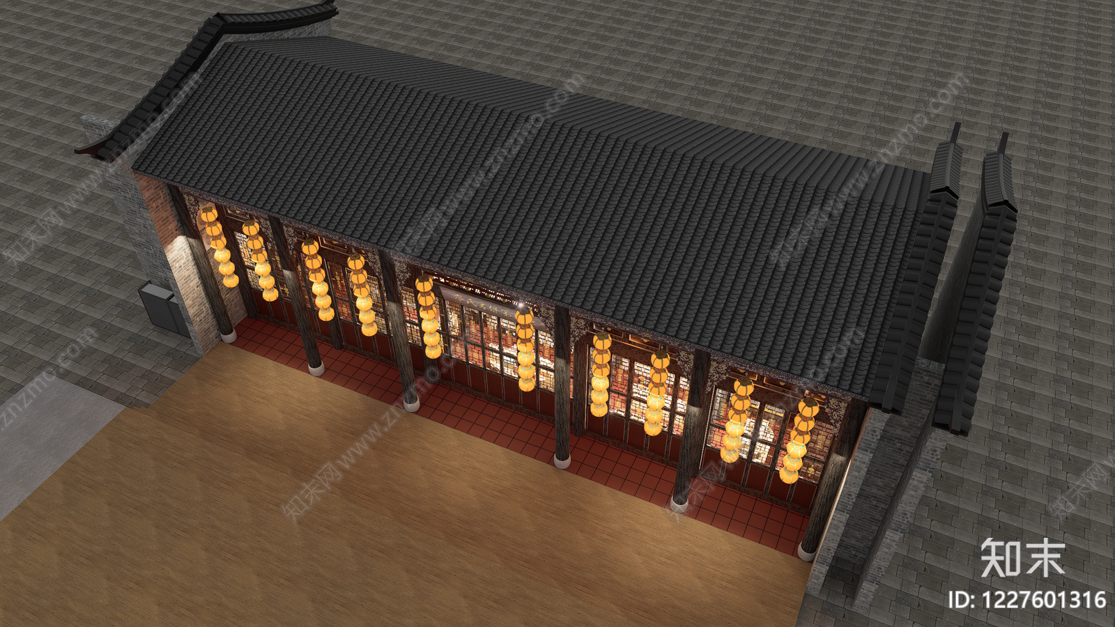 中式古建筑SU模型下载【ID:1227601316】