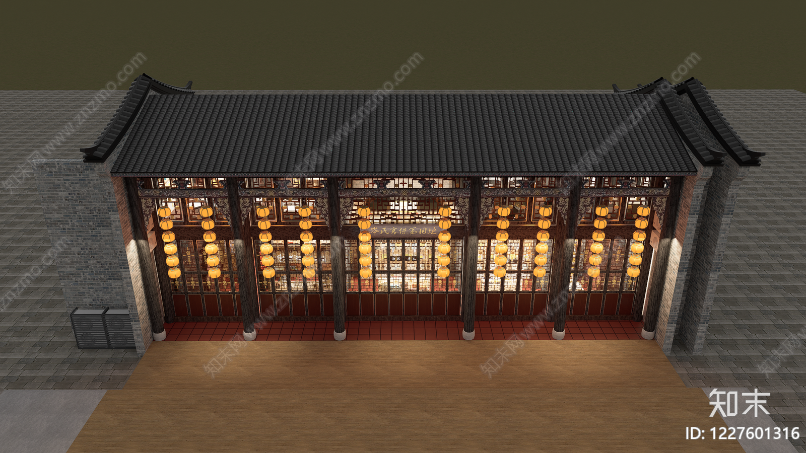 中式古建筑SU模型下载【ID:1227601316】