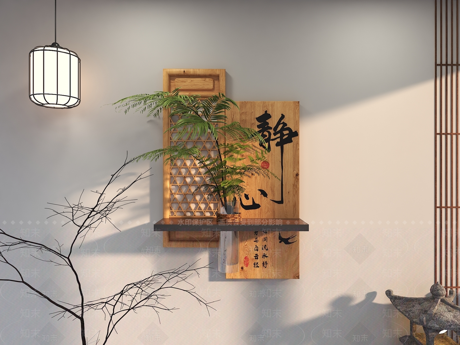 新中式艺术装置3D模型下载【ID:1227622186】