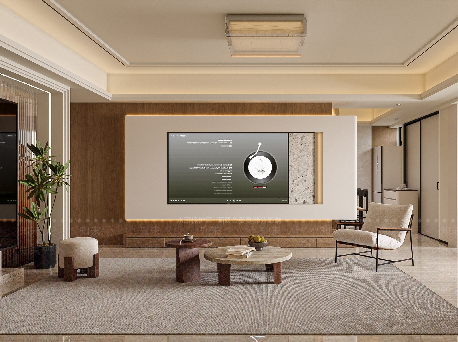 现代简约家居客厅3D模型下载【ID:1227637584】