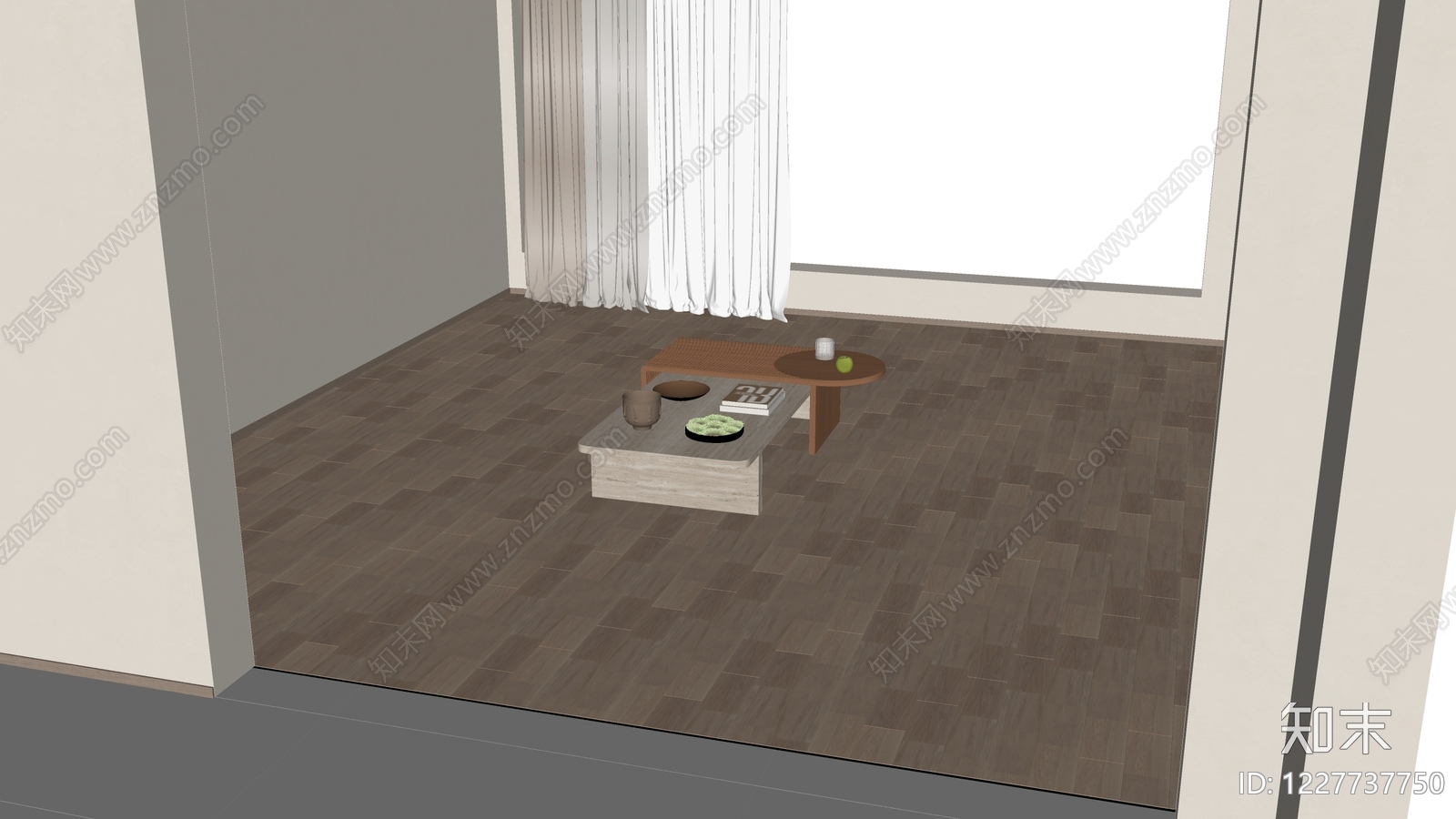 现代简约茶几SU模型下载【ID:1227737750】