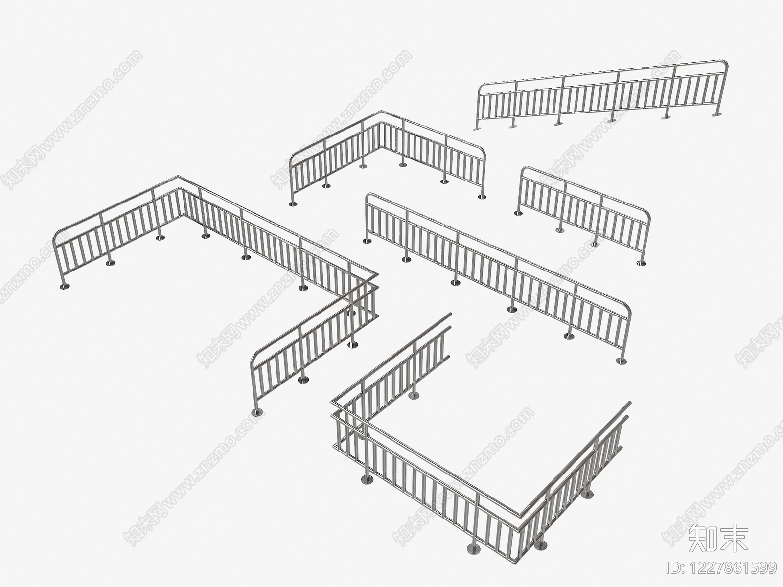 现代栏杆扶手SU模型草图