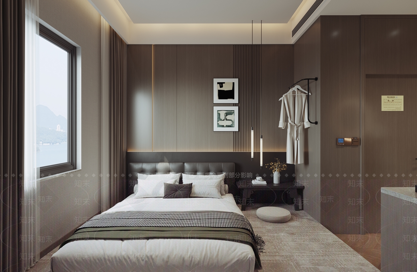 现代简约酒店客房3D模型下载【ID:1227880597】