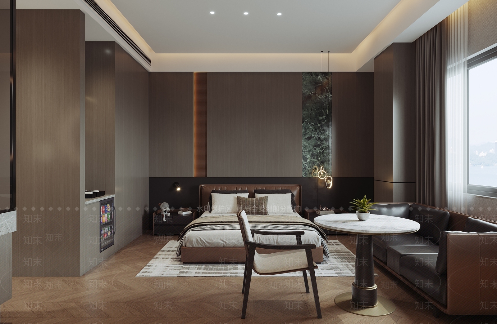 轻奢酒店客房3D模型下载【ID:1227881792】