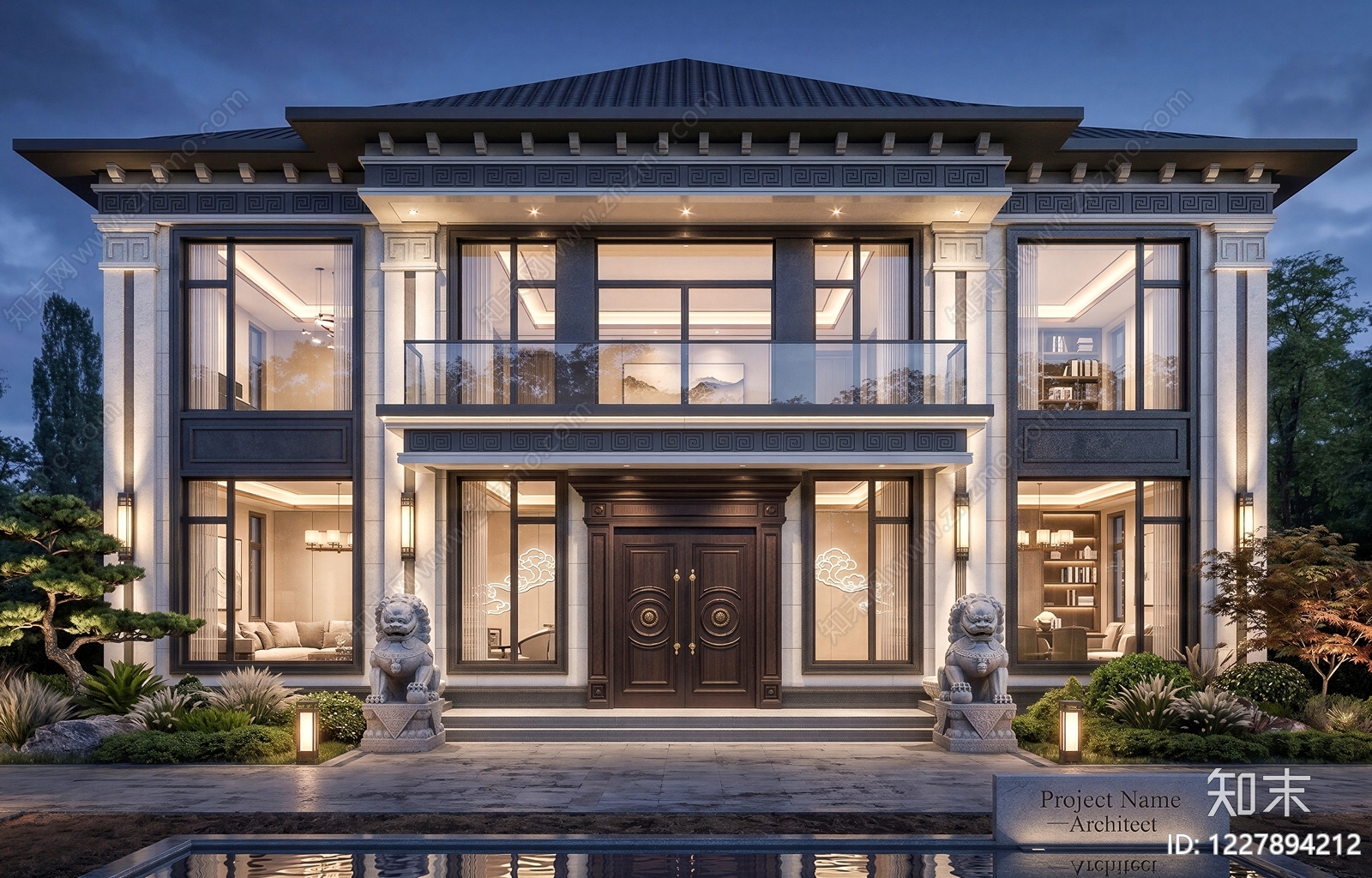 别墅建筑cad施工图下载【ID:1227894212】