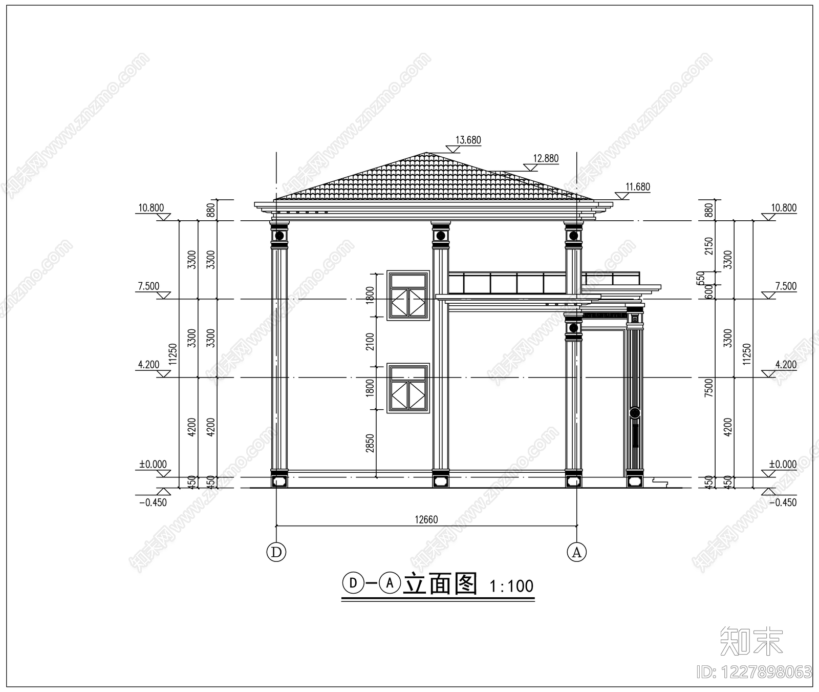 别墅建筑cad施工图下载【ID:1227898063】
