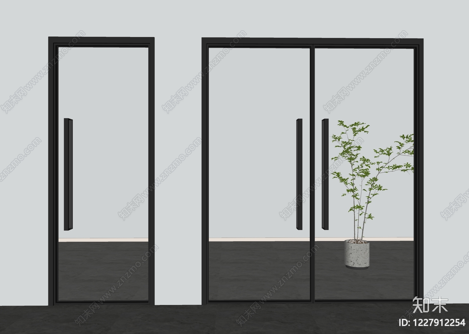 极简单开门SU模型下载【ID:1227912254】