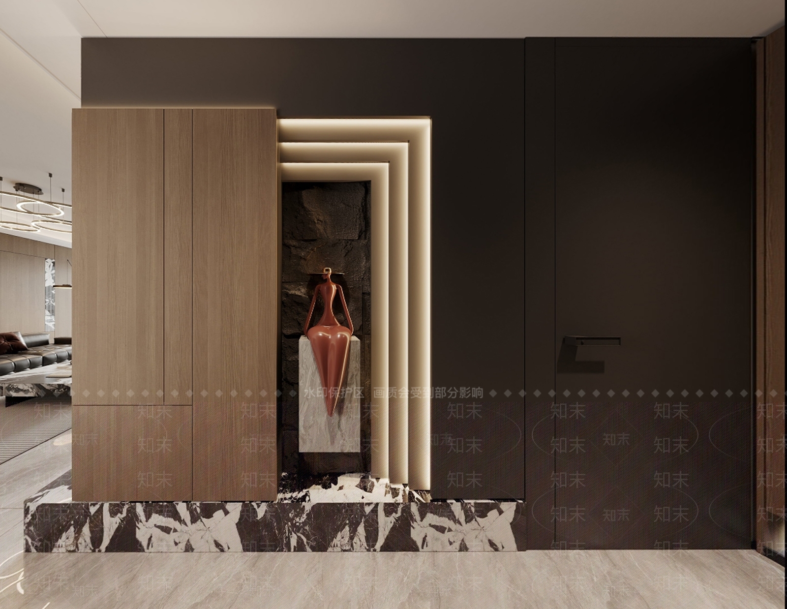 轻奢玄关3D模型下载【ID:1227923040】