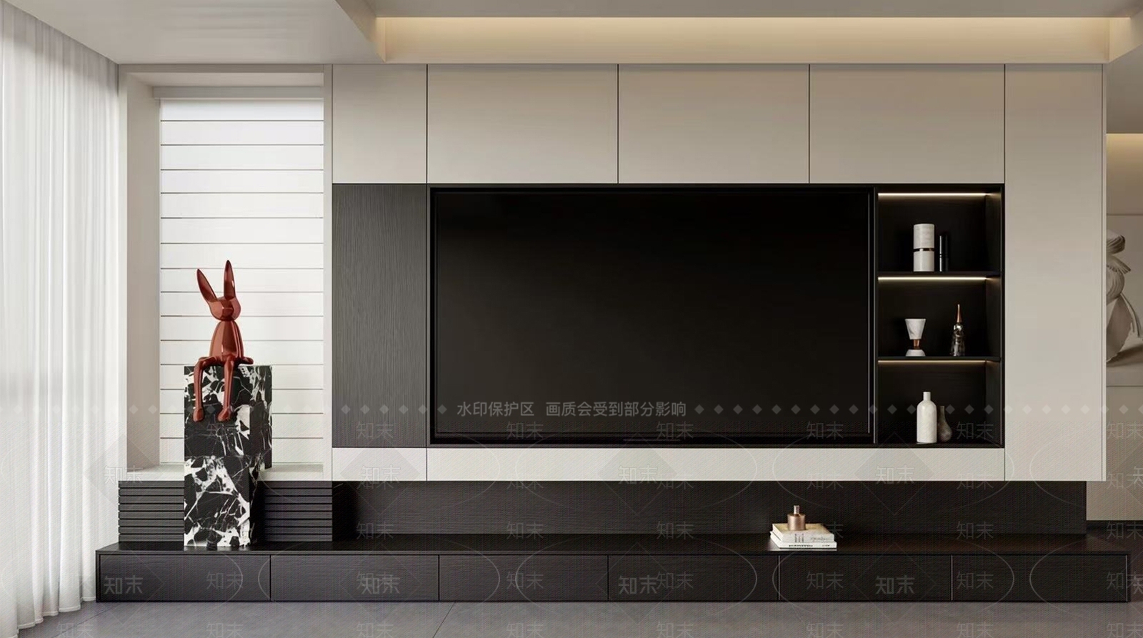 现代简约家居客厅3D模型下载【ID:1227927284】